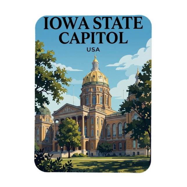 Iowa State Capitol USA Magnet (Vertikal)