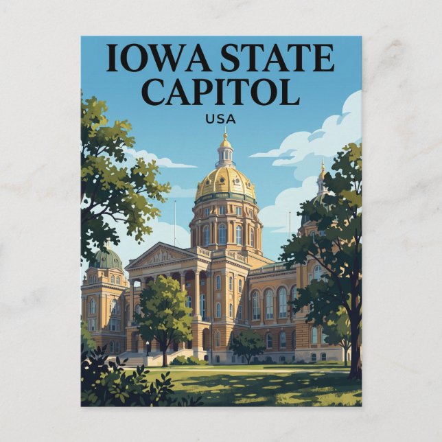 Iowa State Capitol USA Postkarte (Vorderseite)
