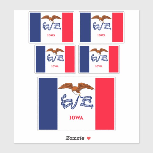 Iowa State Flag Design Aufkleber (Blatt)