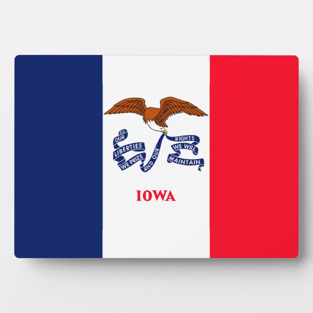 Iowa State Flag Design Fotoplatte (Vorderseite)