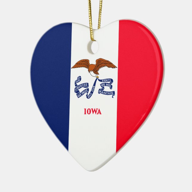 Iowa State Flag Design Keramikornament (Links)