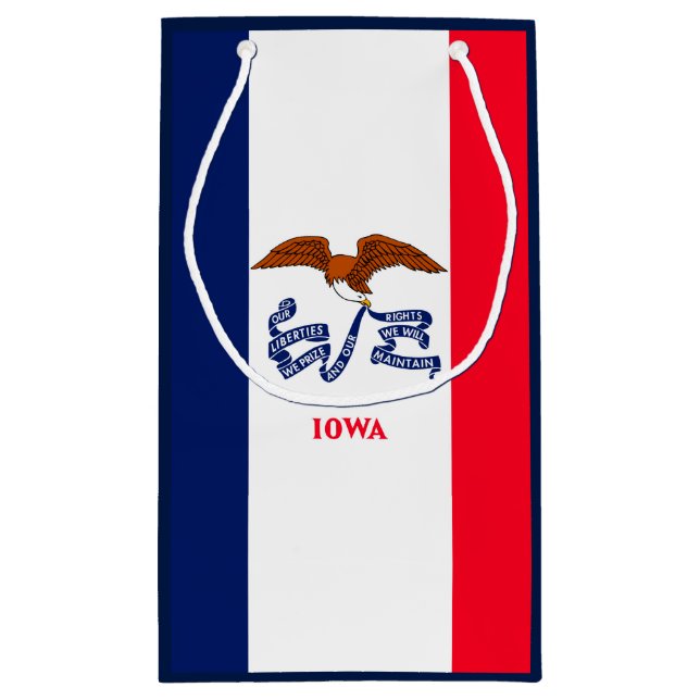 Iowa State Flag Design Kleine Geschenktüte (Rückseite)