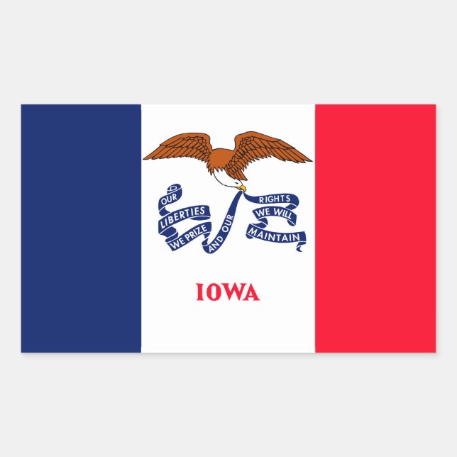 Iowa State Flag Design Rechteckiger Aufkleber (Vorderseite)