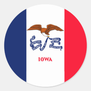 Iowa State Flag Design Runder Aufkleber
