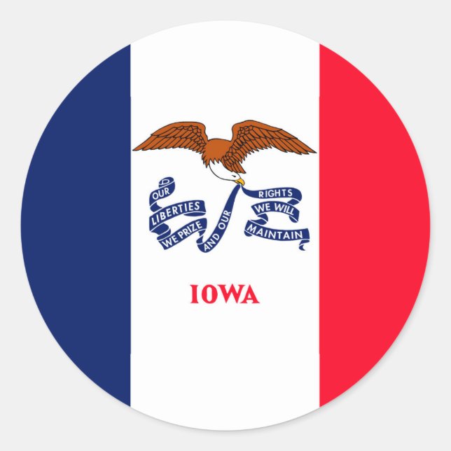 Iowa State Flag Design Runder Aufkleber (Vorderseite)