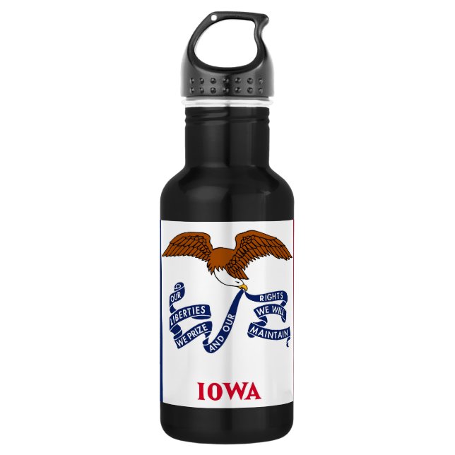 Iowa State Flag Liberty Flasche Trinkflasche (Vorderseite)