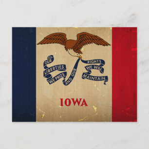 Iowa State Flag VINTAG.png Postkarte