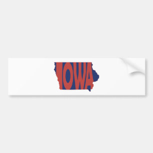 Iowa State Name Word Art Red Autoaufkleber
