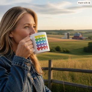 Iowa State Stolz Regenbogenherzen Kaffeetasse