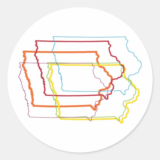 Iowa Stolz Unschärfe Runder Aufkleber (Vorderseite)
