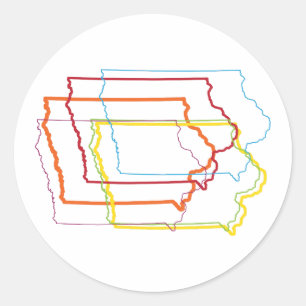 Iowa-Stolzunschärfe Runder Aufkleber