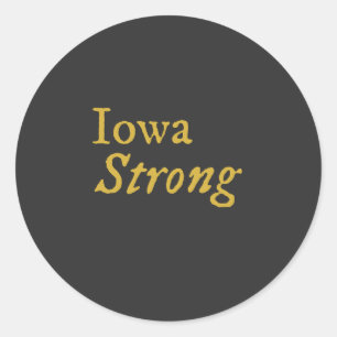 Iowa Strong Runder Aufkleber