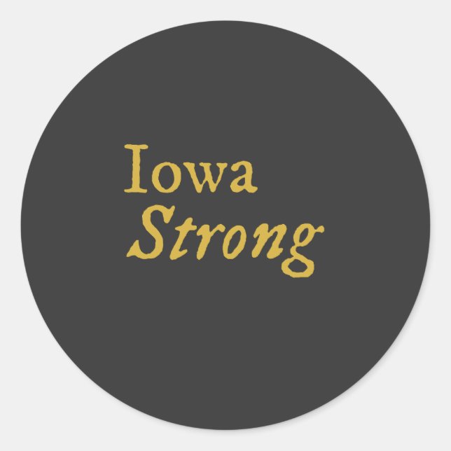 Iowa Strong Runder Aufkleber (Vorderseite)