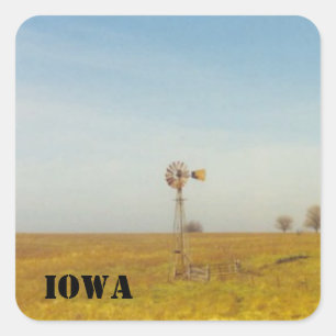 Iowa-Szenen Quadratischer Aufkleber