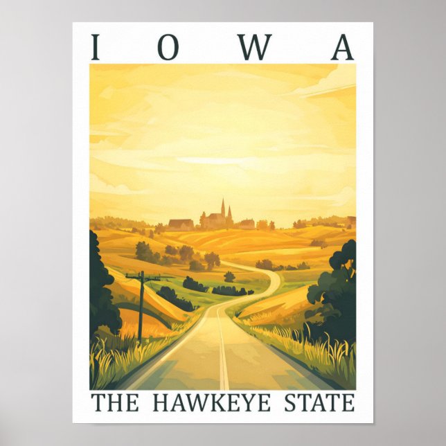 Iowa the Hawkeye Staat USA Travel Place Poster (Vorne)