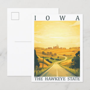 Iowa the Hawkeye Staat USA Travel Place Postkarte