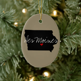 Iowa Town Keramik Ornament