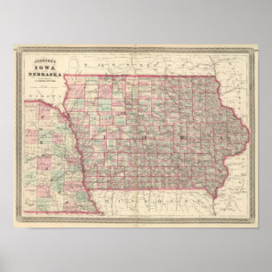 Iowa und Nebraska Poster