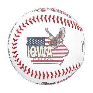 Iowa United Staaten Retro Staat Map Vintag USA Lug Baseball