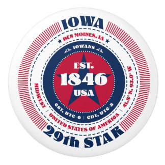 Iowa US Staat Red White Blue Typografy Keramikknauf