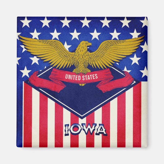 Iowa USA Flag Magnet (Vorne)