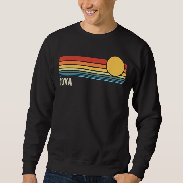 Iowa USA Retro Sunset Style Design Sweatshirt (Vorderseite)