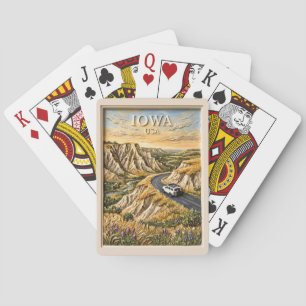 Iowa USA Roadtrip Vintage Loess Hills Natur Kunst Spielkarten