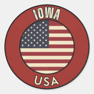 Iowa Vereinigte Staaten von Amerika Runder Aufkleber