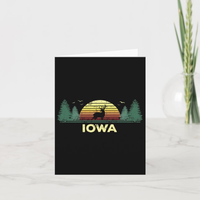 Iowa Vintage Hirschjagd Sunset Souvenir Karte (Vorderseite)