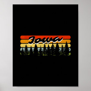 Iowa-Wald-Sonnenuntergang-Bäume-Hütte-Themen-Souve Poster