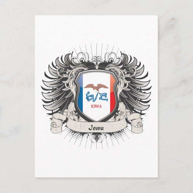 Iowa Wappen Postkarte (Vorderseite)
