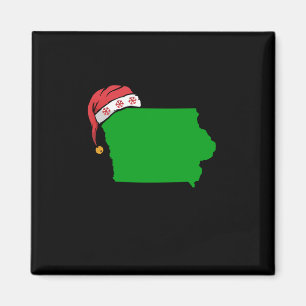 Iowa-Weihnachtsniedlicher Weihnachtsgeschenk-Grün Magnet