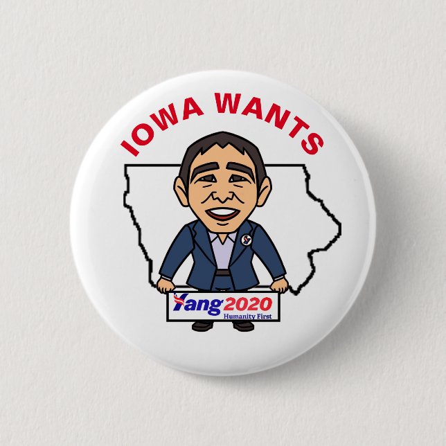Iowa will Andrew Yang 2020 Button (Vorderseite)