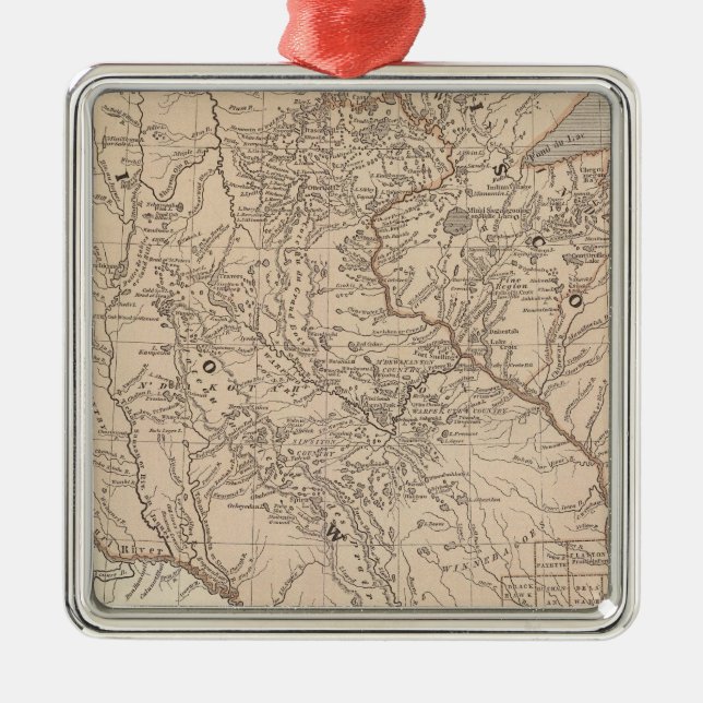 Iowa, Wisconsin Silbernes Ornament (Vorne)