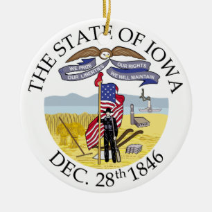 Iowa-Zeichen Keramik Ornament