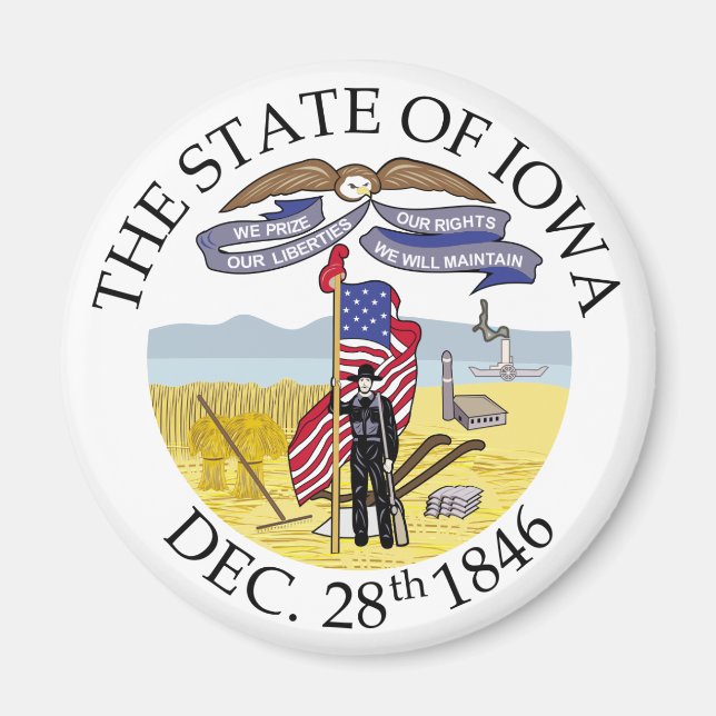 Iowa-Zeichen Magnet (Vorne)