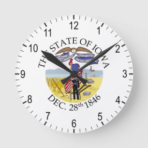 Iowa-Zeichen Runde Wanduhr