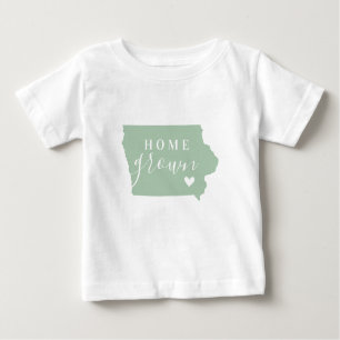 Iowa Zuhause Grown Staat-Karte bearbeiten Baby T-shirt
