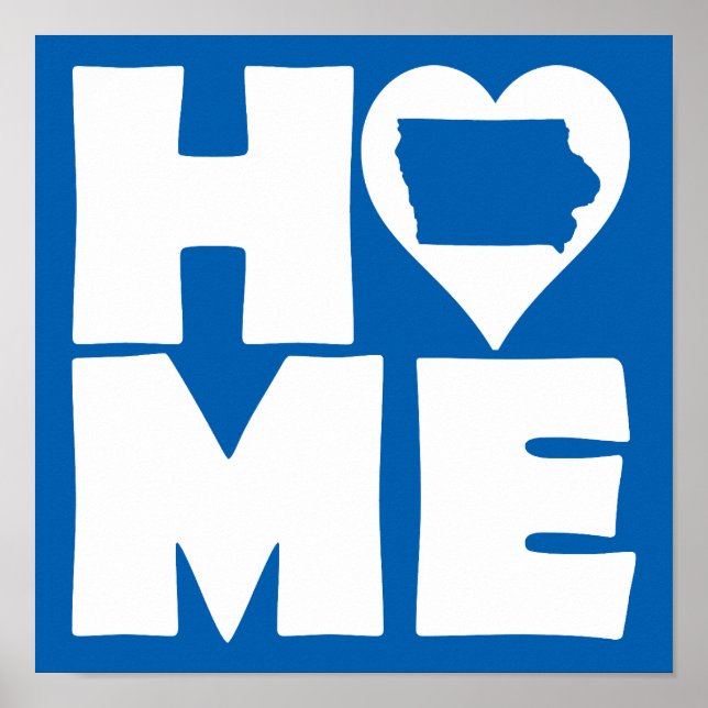 Iowa Zuhause Heart Staat Plakatzeichen Poster (Vorne)