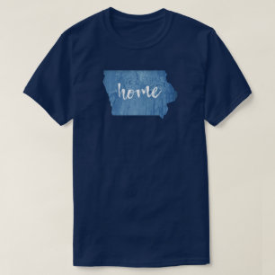 Iowa Zuhause Holzmaserung T-Shirt