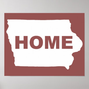 Iowa Zuhause weg vom Staat Poster Schild