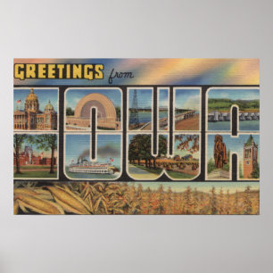IowaLarge Buchstabe ScenesIowa Poster