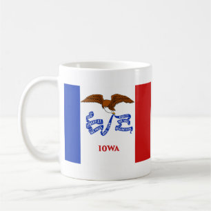 Iowan Flag + Map-Tasse Tasse