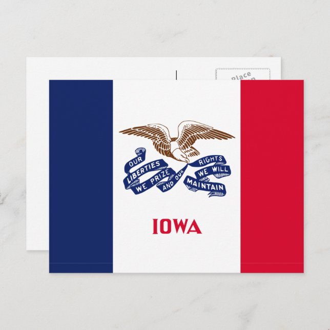 Iowan-Flagge, Flagge von Iowa Postkarte (Vorne/Hinten)