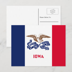 Iowan-Flagge, Flagge von Iowa Postkarte