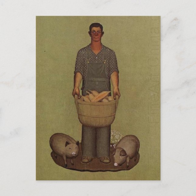 Iowas Produkt von Grant Wood Postkarte (Vorderseite)