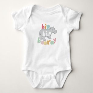 ip Angesagt Hooray Gray Hippo Zeichnend Süße Tier  Baby Strampler
