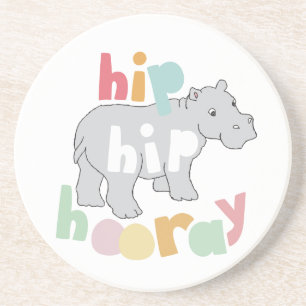 ip Angesagt Hooray Gray Hippo Zeichnend Süße Tier Getränkeuntersetzer