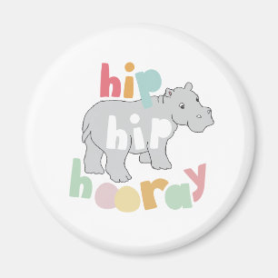 ip Angesagt Hooray Gray Hippo Zeichnend Süße Tier  Magnet