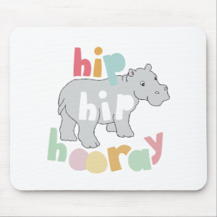 ip Angesagt Hooray Gray Hippo Zeichnend Süße Tier  Mousepad